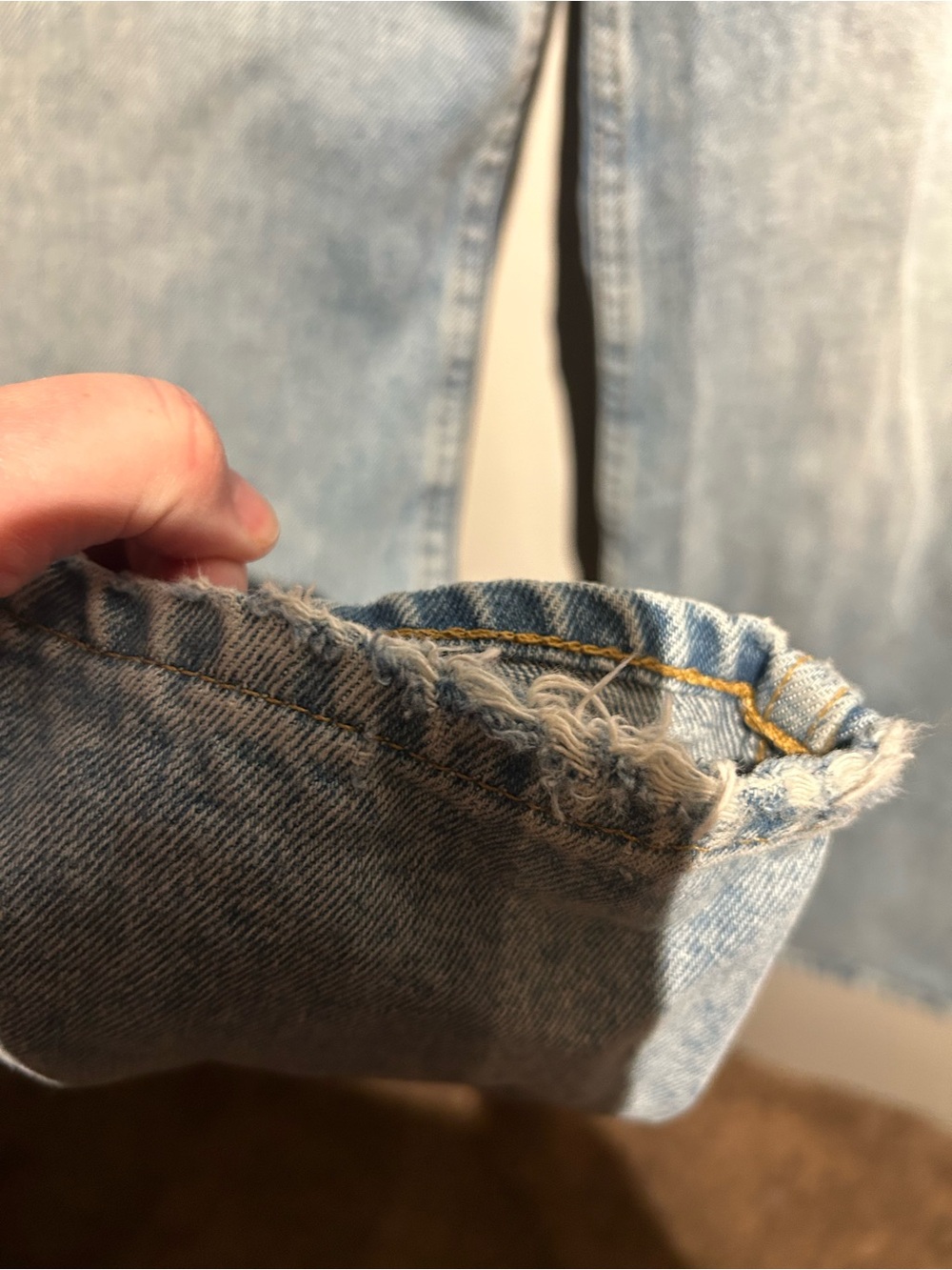 Motel Low Rise Parallel Jeans In Bright Blue Used - Picture 8 of 8